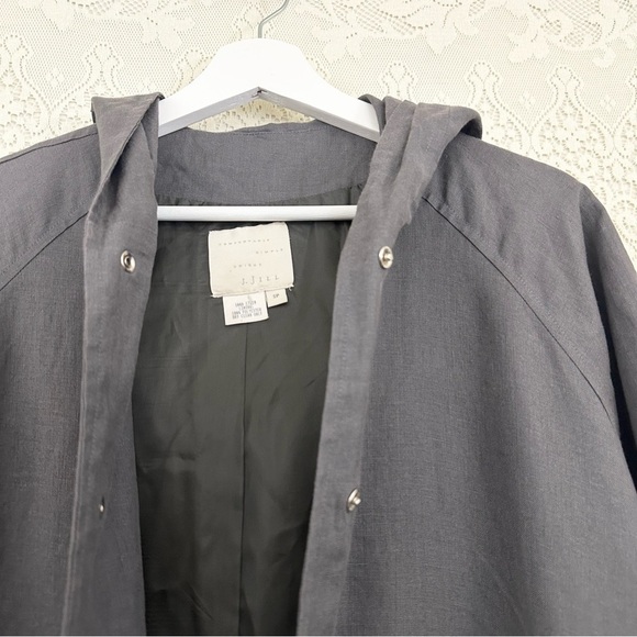 J. Jill Linen Hooded Long Jacket in Gray - Picture 5 of 10
